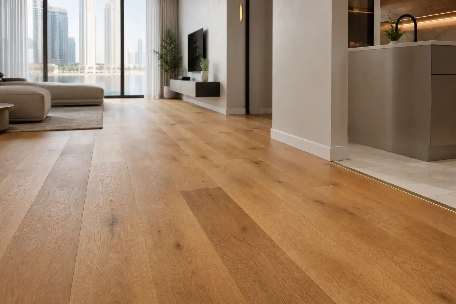 Wood flooring installation in Dubai